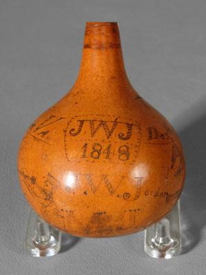 Rare engraved shot gourd, engraved