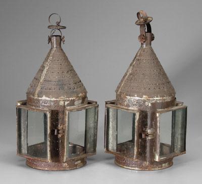 Fine rare large pierced tin lanterns  94e7b