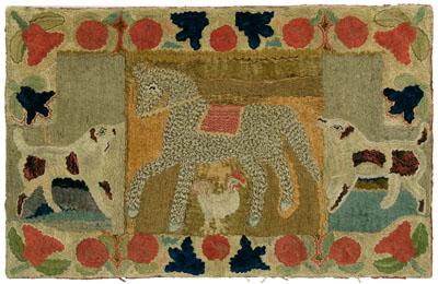 Important bias shirred rug with