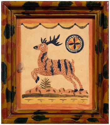 Pennsylvania figural watercolor, deer