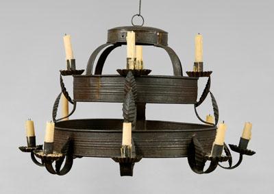 Fine tole 12-candle chandelier,