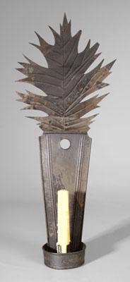 Oak leaf tin sconce coffin shaped 94ea9