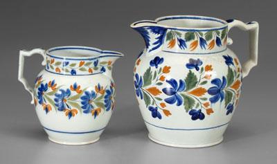 Two pearlware pitchers similar 94eb7