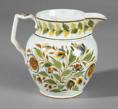 Pearlware cream pitcher, densely