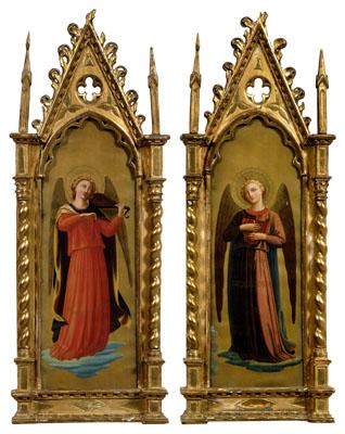 Pair Italian paintings: one with angel