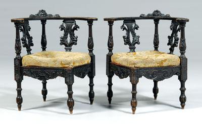 Pair baroque style carved corner 94b04