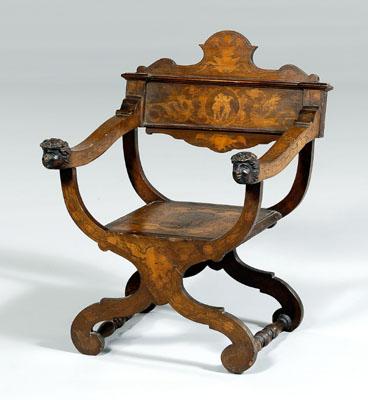 Carved and inlaid Savonarolla chair  94b05