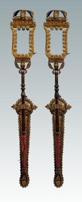 Pair gondola lanterns ornate gilt 94b07