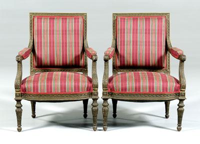 Pair Italian neoclassical armchairs: