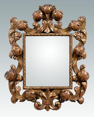 Baroque style gilt wood mirror,