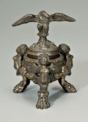 Bronze ink stand, spread eagle