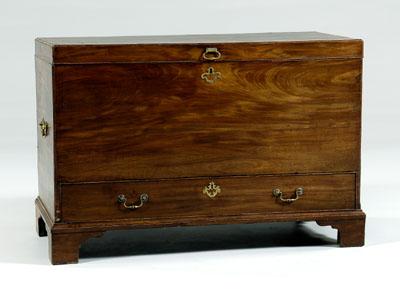 Chippendale mahogany lift-top chest,