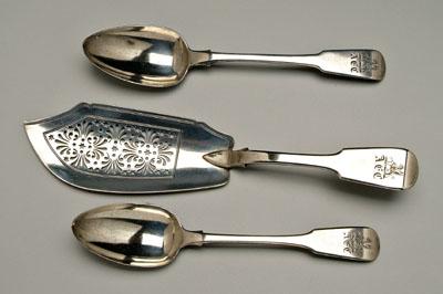 Three pieces English silver flatware  94b4e