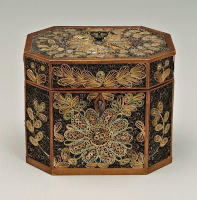 Fine quillwork tea box rectangular 94b54