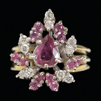 Ruby diamond cluster ring central 94b5a