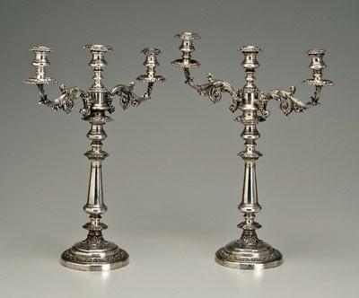 Pair Old Sheffield plate candelabra  94b6f