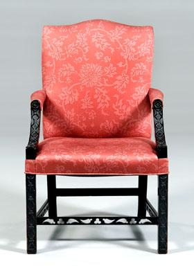 Chinese Chippendale open armchair,