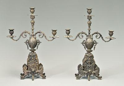 Pair brass candelabra Renaissance 94bc5