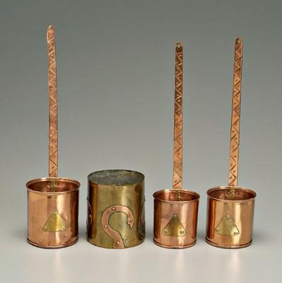 Four pieces Russian brass and copper: