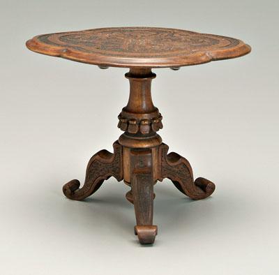 Miniature tilt-top candle stand, finely