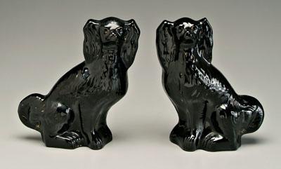 Pair black Staffordshire dogs  94bf5