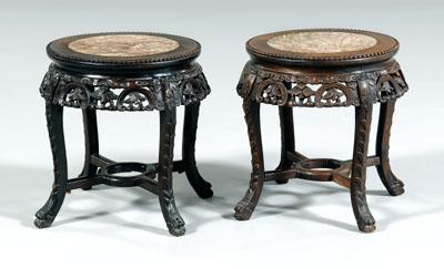 Pair Chinese carved stands mortise and tenon 94c0d