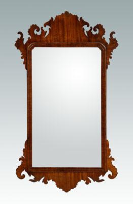 Chippendale mahogany mirror, scrolled