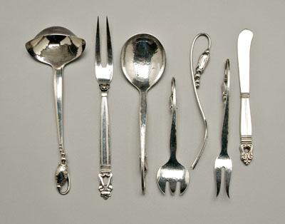 Six pieces Danish silver flatware  94c3e