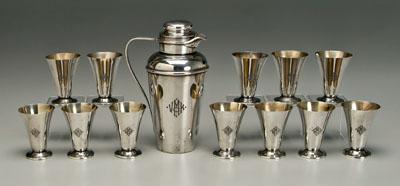 Sterling cocktail set, Gorham Whiting: