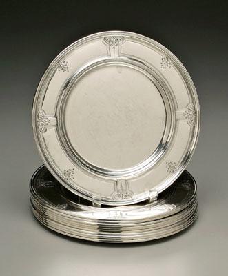 Set of 11 sterling plates scroll 94c46