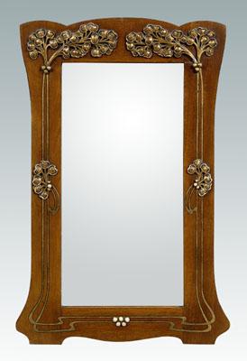 Art Nouveau mirror, mahogany with