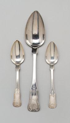 Three pieces Marquand coin flatware: