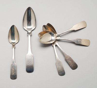 Six pieces Marquand coin flatware  95063