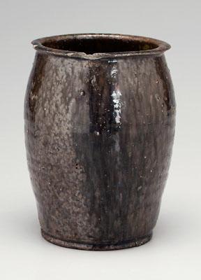 Stoneware jar, slightly ovoid with flattened