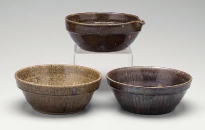 Three alkaline glaze bowls one 9515d