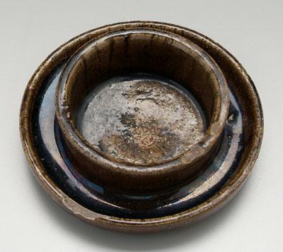 Rare stoneware ant trap, alkaline