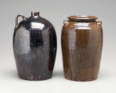 Two Georgia stoneware pots: jug