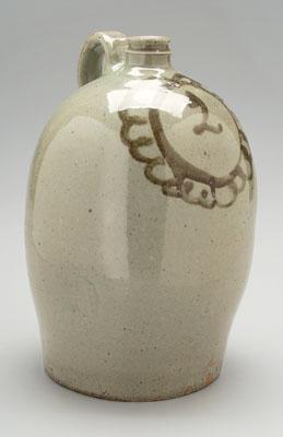 Edgefield ovoid stoneware jug, glossy