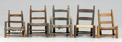 Five Georgia children's chairs: