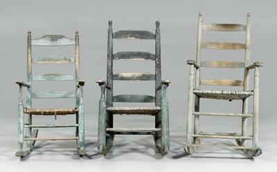 Three early Georgia rocking chairs  951cf