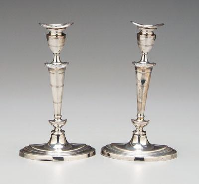 Pair English silver candlesticks  9521f