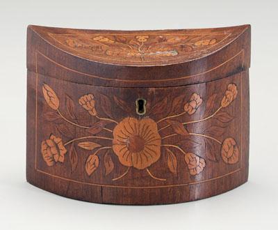Inlaid tea box, boat shaped with