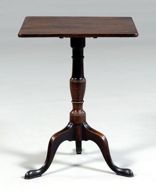 George III tilt-top candle stand, figured