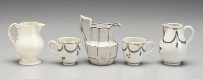 Five pieces English ceramics creamware 95251