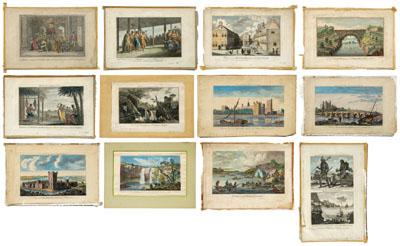 12 prints, 18th century travel