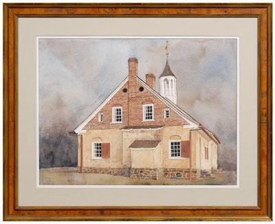 Salem, North Carolina, watercolor,