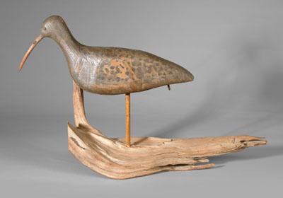 Shorebird decoy, possibly a curlew,