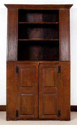 New England slant-back wall cupboard,