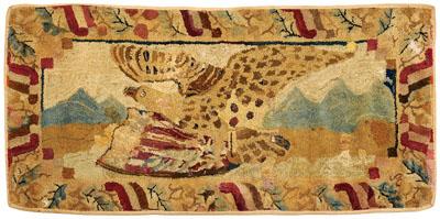 Hooked rug with eagle and shield,