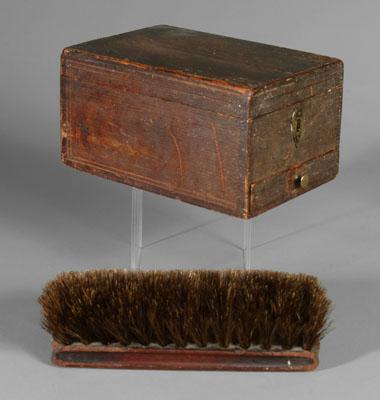 Grain-painted razor box, brush: box